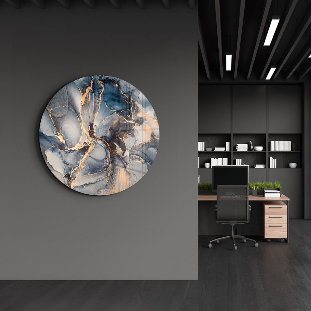 Autres décorations murales - Art mural en verre arrondi à motif de marbre 2 80CMX80CM - ARTDESIGNA