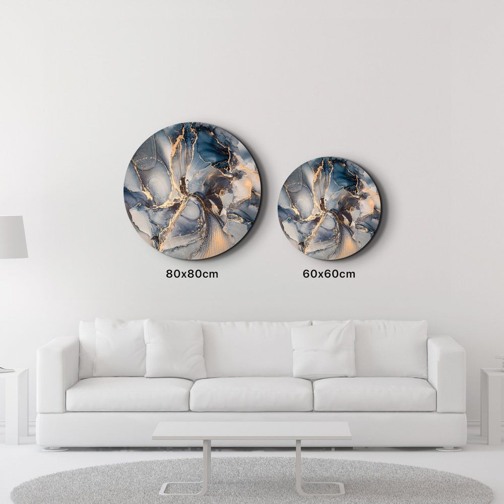 Autres décorations murales - Art mural en verre arrondi à motif de marbre 2 80CMX80CM - ARTDESIGNA
