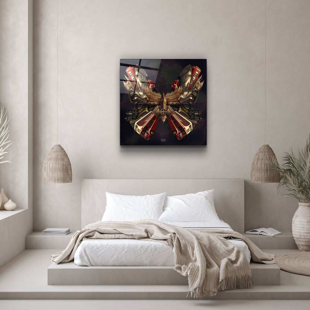 Other wall decoration - Butterfly LondonDesigners Collection Glass Wall Art 110CMx70CM - ARTDESIGNA