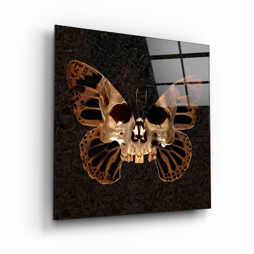 Other wall decoration - Butterfly SkullDesigners Collection Glass Wall Art 110CMx70CM - ARTDESIGNA