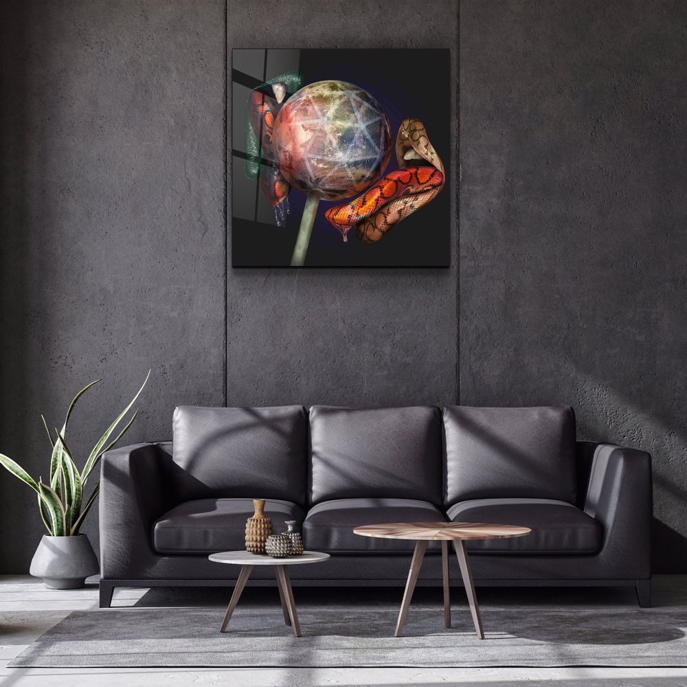 Other wall decoration - Epoca LipsDesigners Collection Glass Wall Art 100CMX100CM - ARTDESIGNA