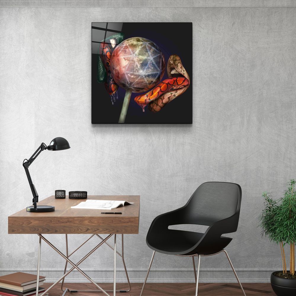Other wall decoration - Epoca LipsDesigners Collection Glass Wall Art 100CMX100CM - ARTDESIGNA