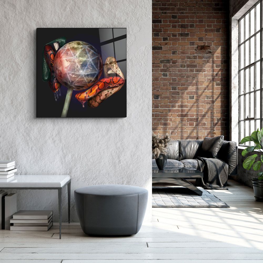 Other wall decoration - Epoca LipsDesigners Collection Glass Wall Art 100CMX100CM - ARTDESIGNA