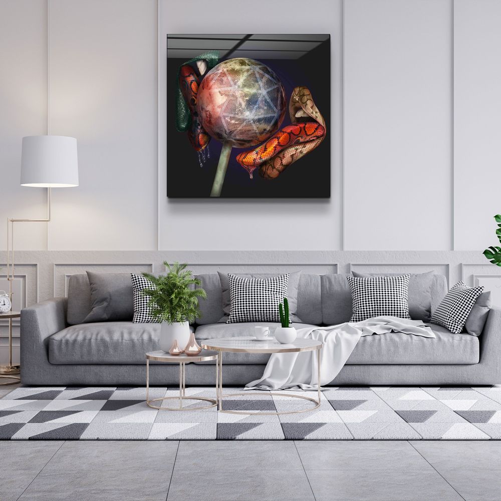 Other wall decoration - Epoca LipsDesigners Collection Glass Wall Art 100CMX100CM - ARTDESIGNA