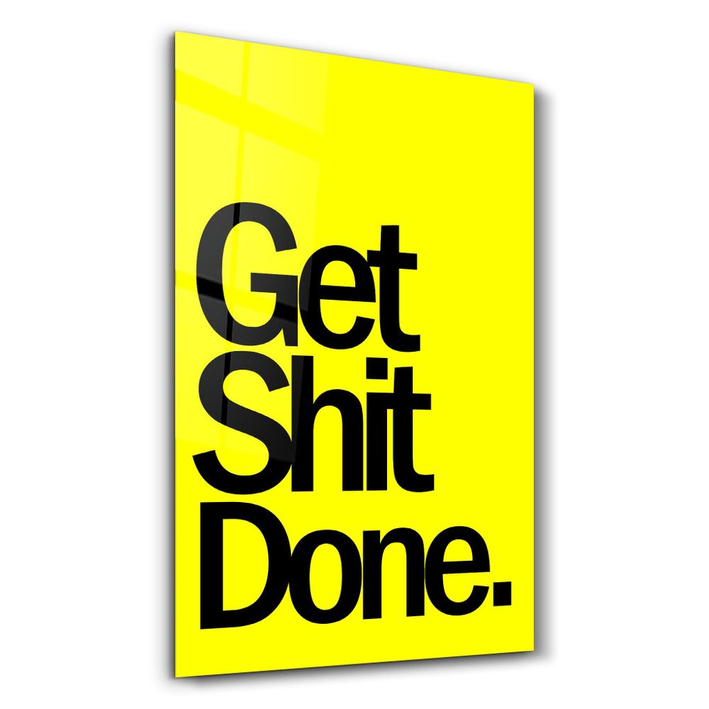 Other wall decoration - Get X Done Yellow | Designers Collection Glass Wall Art 110CMx70CM - ARTDESIGNA