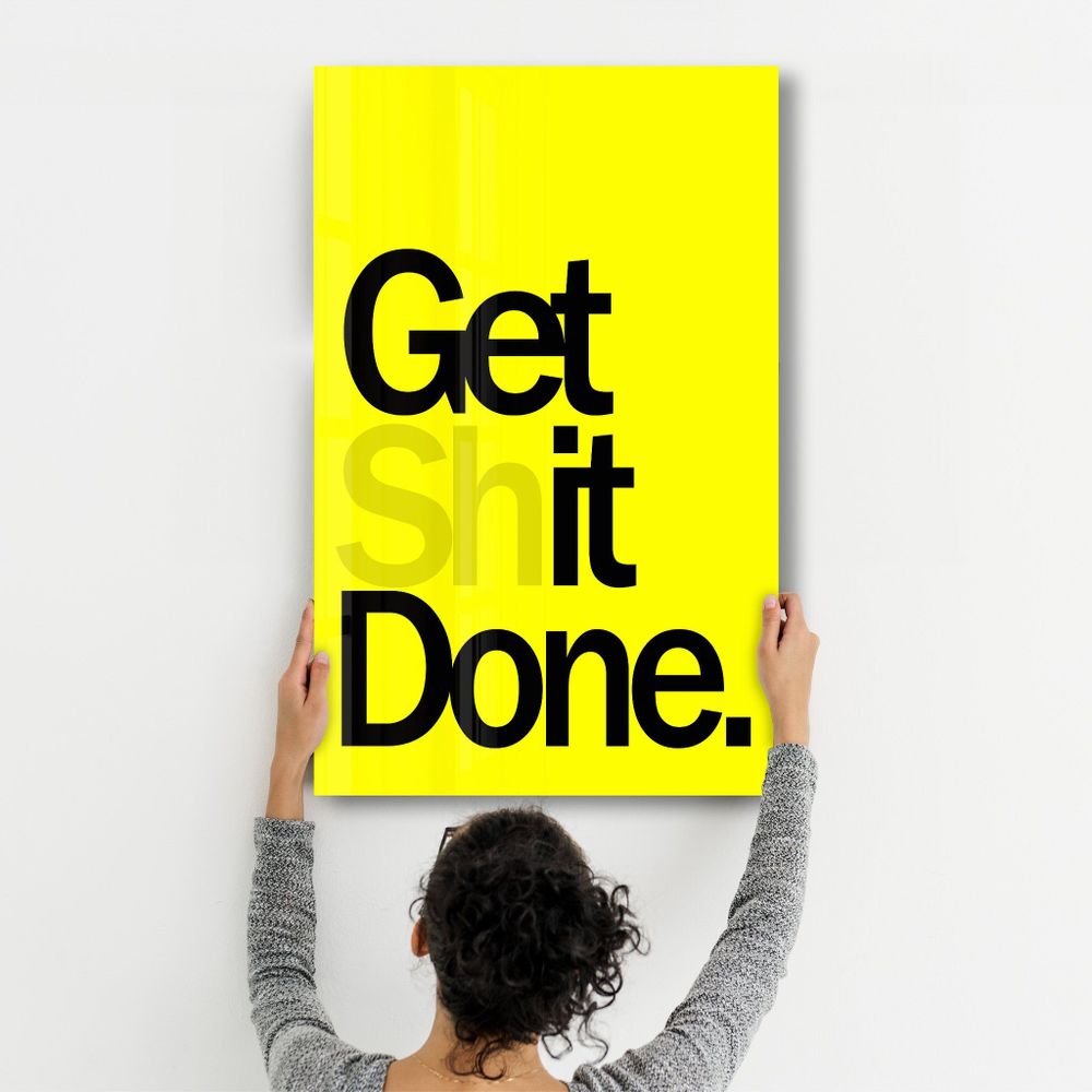 Other wall decoration - Get X Done Yellow | Designers Collection Glass Wall Art 110CMx70CM - ARTDESIGNA