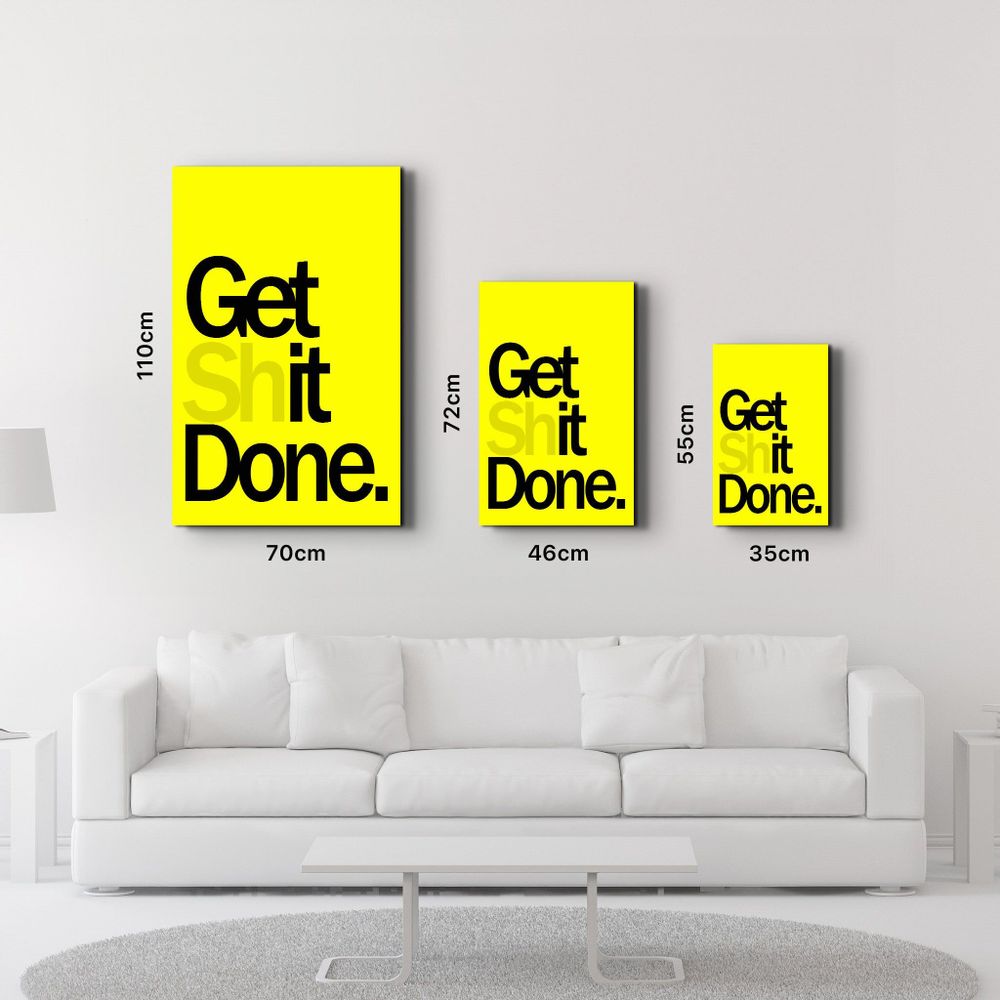Other wall decoration - Get X Done Yellow | Designers Collection Glass Wall Art 110CMx70CM - ARTDESIGNA