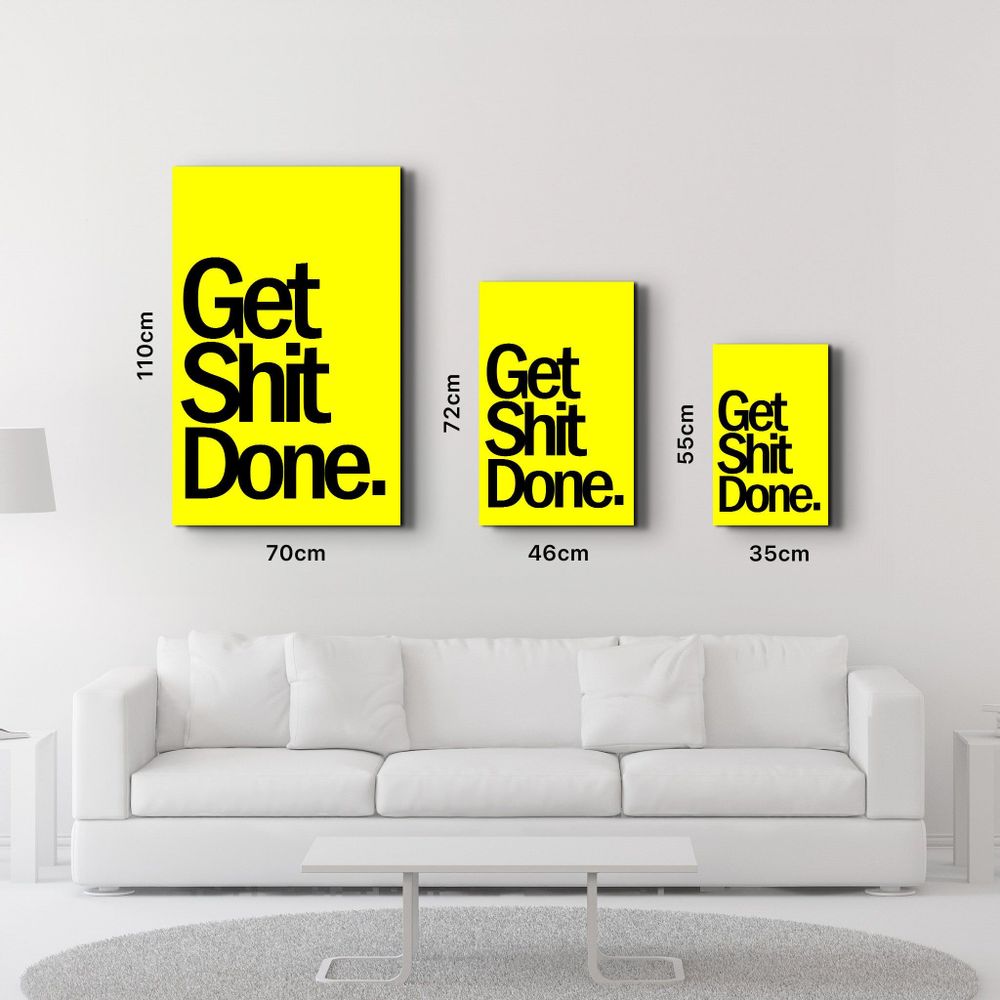 Other wall decoration - Get X Done Yellow | Designers Collection Glass Wall Art 110CMx70CM - ARTDESIGNA