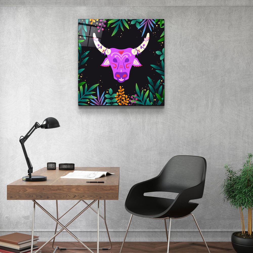 Other wall decoration - Animal Republic-Wild CattleDesigners Collection Glass Wall Art 80CMX80CM - ARTDESIGNA