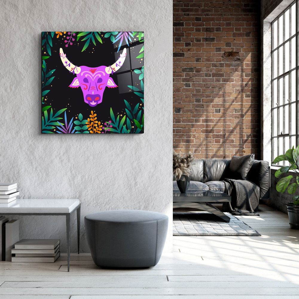 Other wall decoration - Animal Republic-Wild CattleDesigners Collection Glass Wall Art 80CMX80CM - ARTDESIGNA
