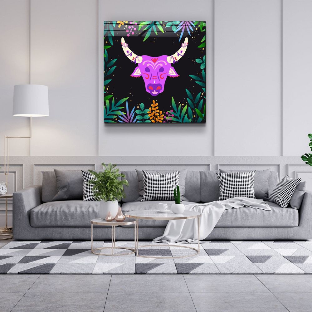 Other wall decoration - Animal Republic-Wild CattleDesigners Collection Glass Wall Art 80CMX80CM - ARTDESIGNA