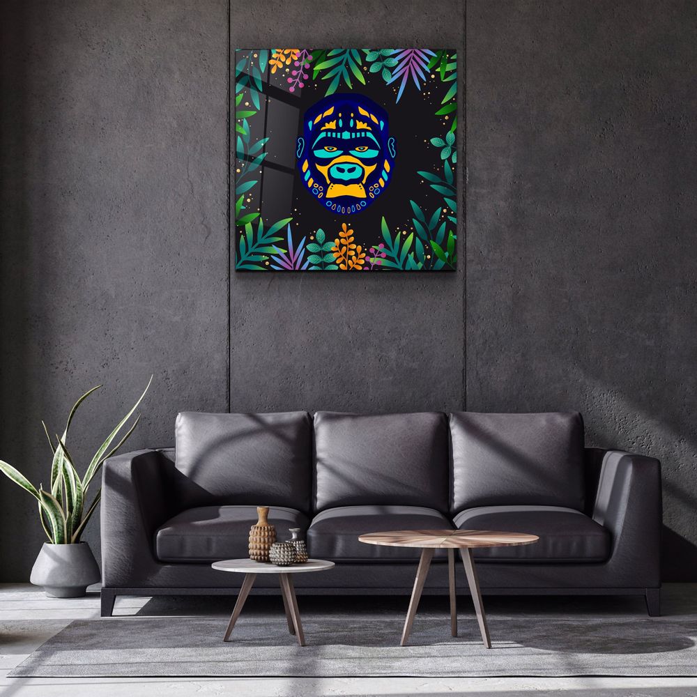 Autres décorations murales - Animal Republic-GorillaDesigners Collection Décoration murale en verre 80CMX80CM - ARTDESIGNA