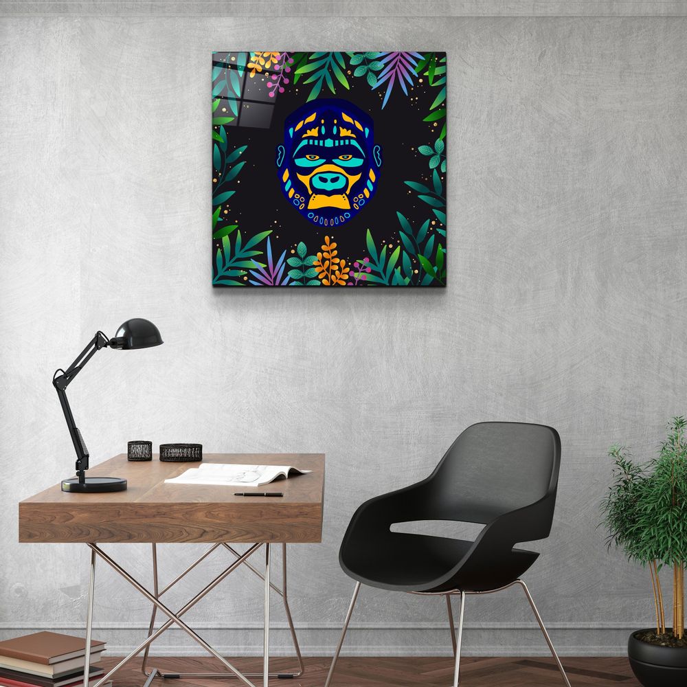Autres décorations murales - Animal Republic-GorillaDesigners Collection Décoration murale en verre 80CMX80CM - ARTDESIGNA