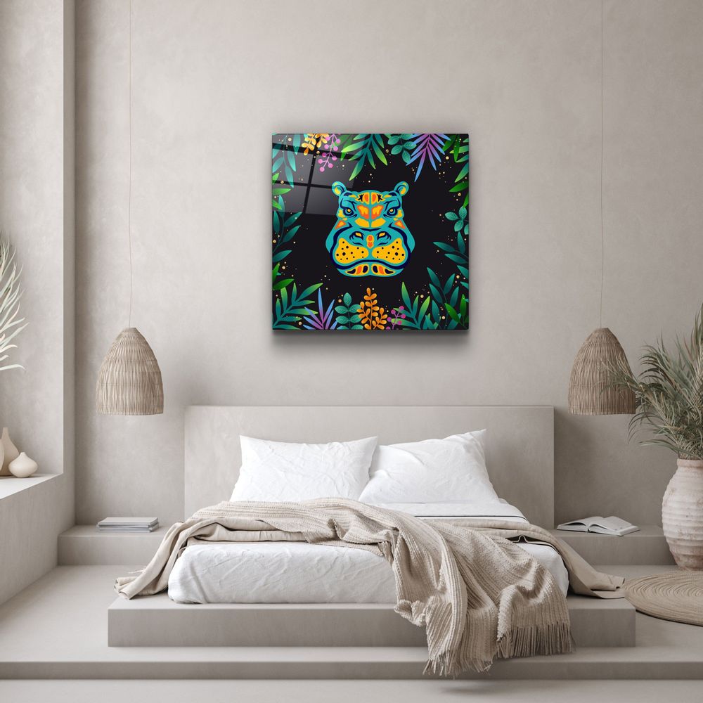 Other wall decoration - Animal Republic-HippoDesigners Collection Glass Wall Art 80CMX80CM - ARTDESIGNA