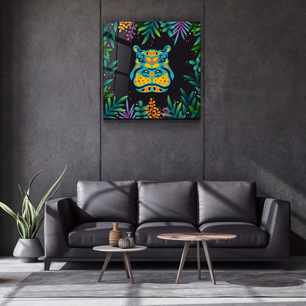 Other wall decoration - Animal Republic-HippoDesigners Collection Glass Wall Art 80CMX80CM - ARTDESIGNA