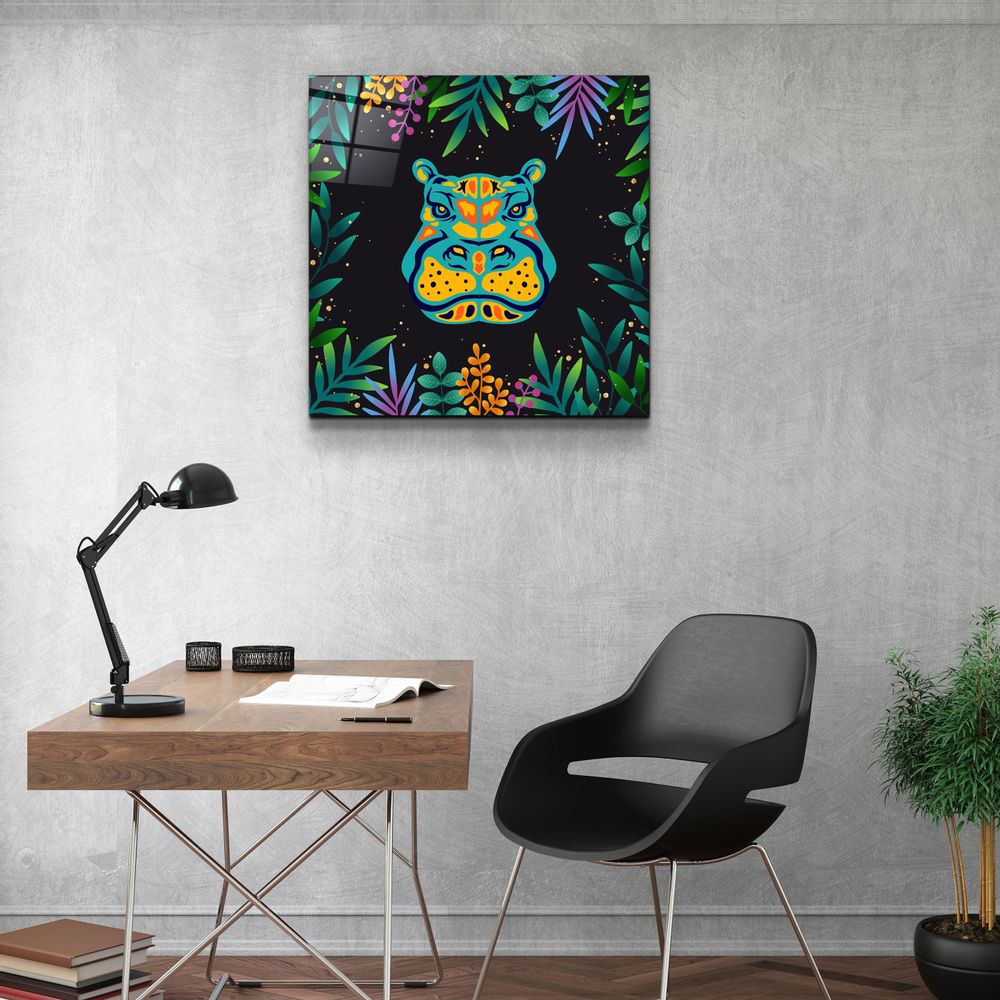 Other wall decoration - Animal Republic-HippoDesigners Collection Glass Wall Art 80CMX80CM - ARTDESIGNA