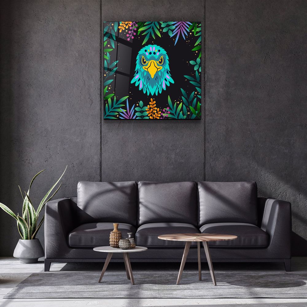 Autres décorations murales - Animal Republic-EagleDesigners Collection Décoration murale en verre 80CMX80CM - ARTDESIGNA