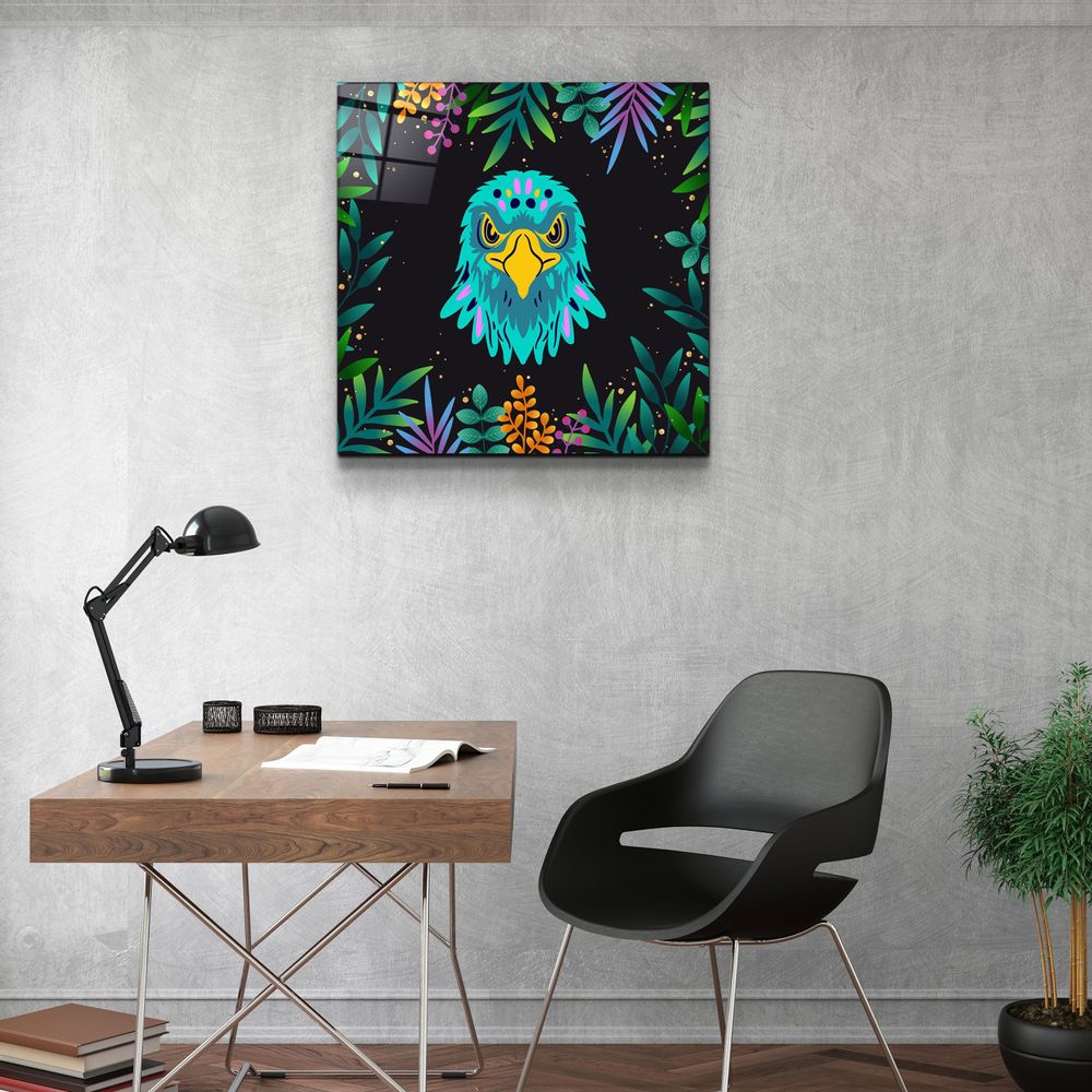 Autres décorations murales - Animal Republic-EagleDesigners Collection Décoration murale en verre 80CMX80CM - ARTDESIGNA