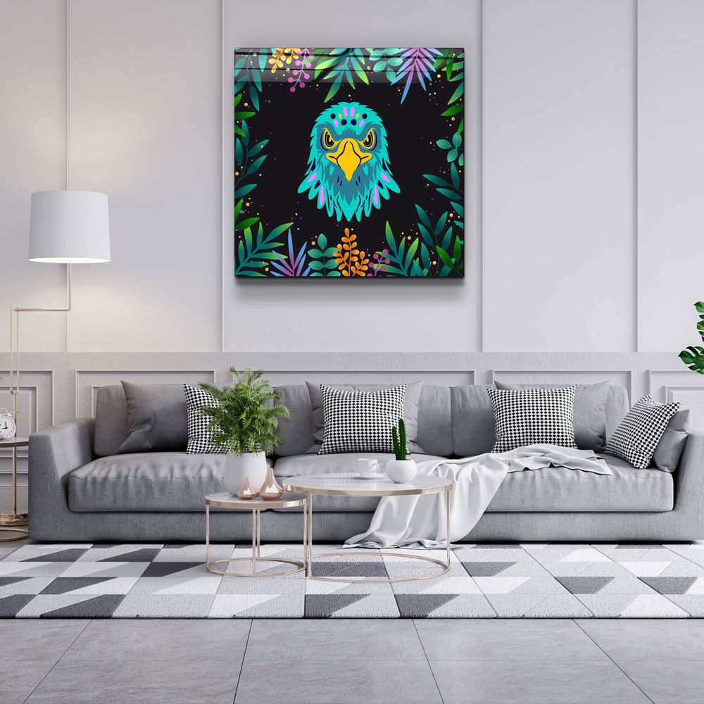Autres décorations murales - Animal Republic-EagleDesigners Collection Décoration murale en verre 80CMX80CM - ARTDESIGNA
