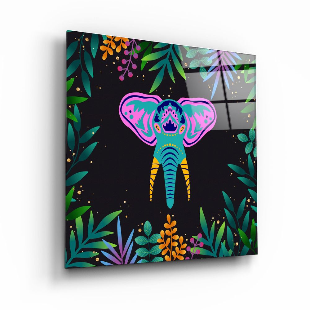 Other wall decoration - Animal Republic-ElephantDesigners Collection Glass Wall Art 80CMX80CM - ARTDESIGNA
