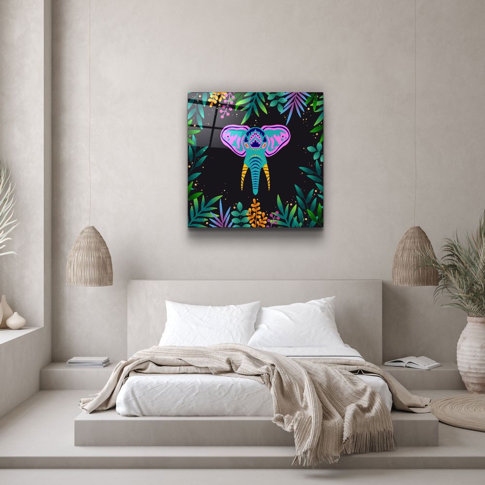 Other wall decoration - Animal Republic-ElephantDesigners Collection Glass Wall Art 80CMX80CM - ARTDESIGNA