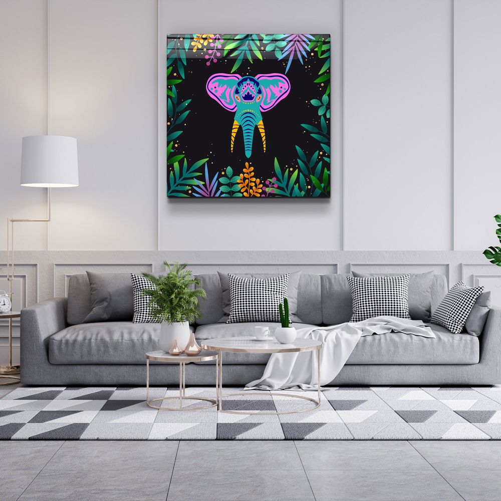 Other wall decoration - Animal Republic-ElephantDesigners Collection Glass Wall Art 80CMX80CM - ARTDESIGNA
