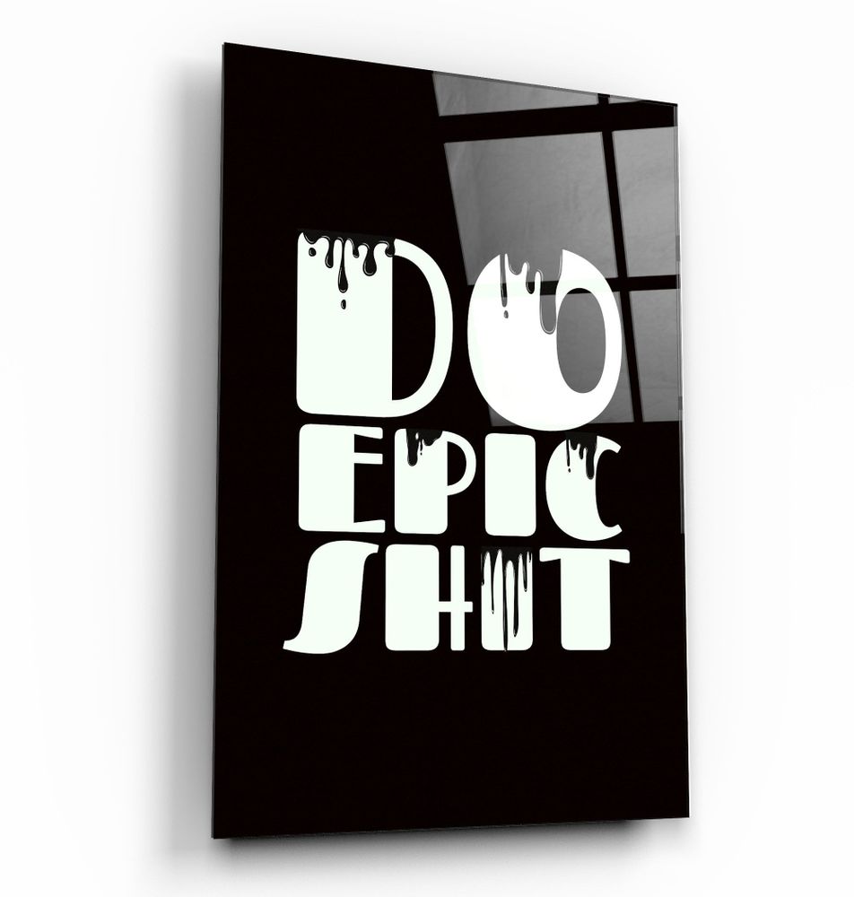 Autres décorations murales - Art mural en verre de la collection Do Epic X Black Designer 110CMx70CM - ARTDESIGNA