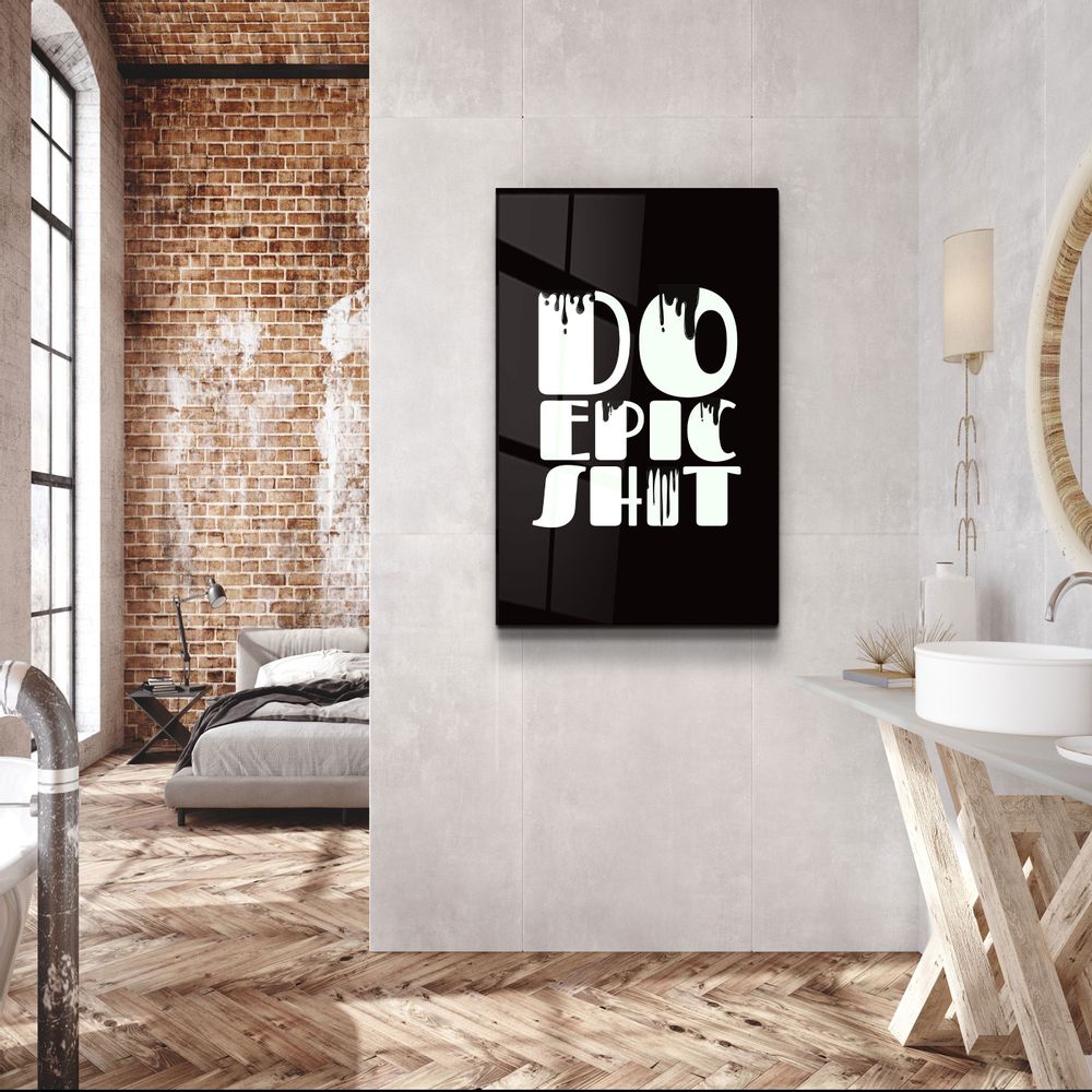 Autres décorations murales - Art mural en verre de la collection Do Epic X Black Designer 110CMx70CM - ARTDESIGNA