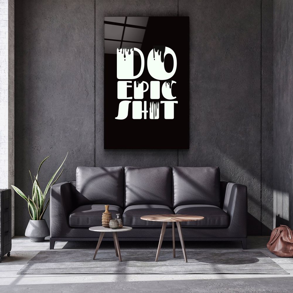 Autres décorations murales - Art mural en verre de la collection Do Epic X Black Designer 110CMx70CM - ARTDESIGNA