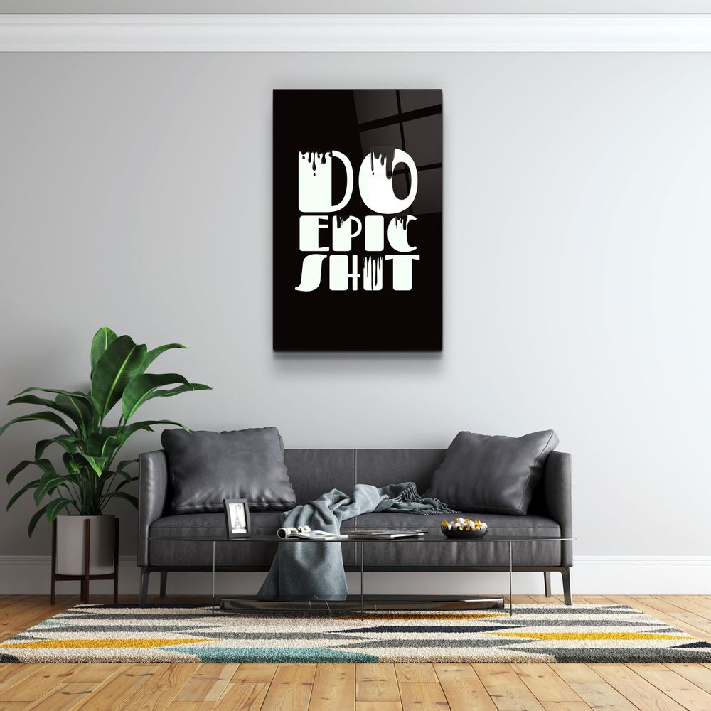 Autres décorations murales - Art mural en verre de la collection Do Epic X Black Designer 110CMx70CM - ARTDESIGNA