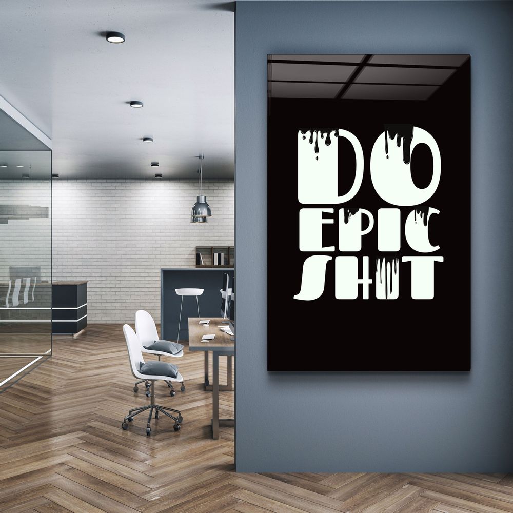 Autres décorations murales - Art mural en verre de la collection Do Epic X Black Designer 110CMx70CM - ARTDESIGNA