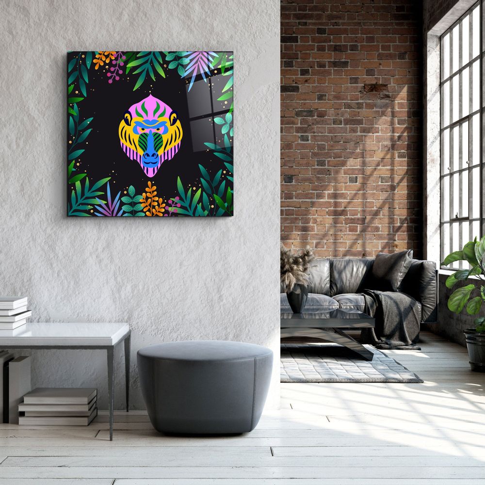 Other wall decoration - Animal Republic-BaboonDesigners Collection Glass Wall Art 80CMX80CM - ARTDESIGNA