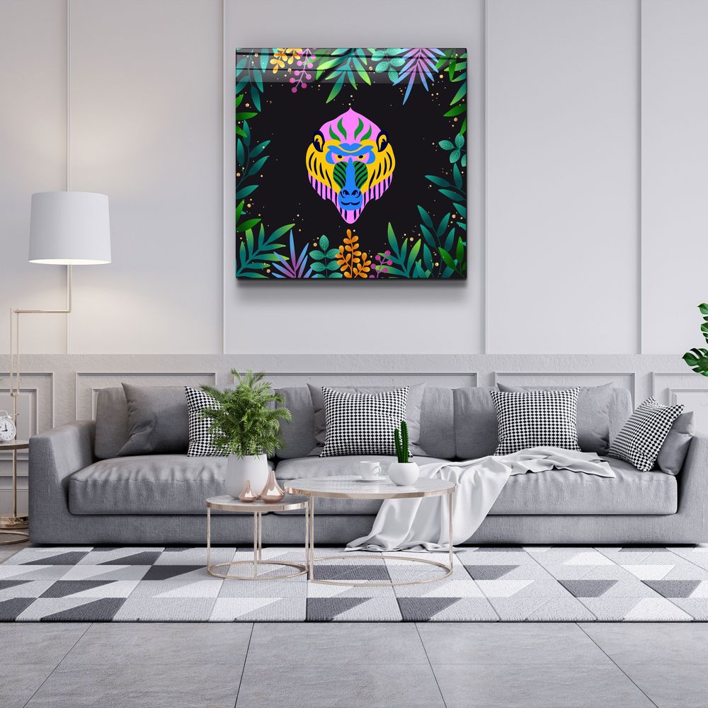 Other wall decoration - Animal Republic-BaboonDesigners Collection Glass Wall Art 80CMX80CM - ARTDESIGNA