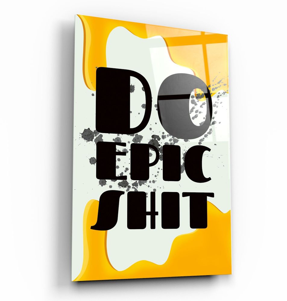 Other wall decoration - Do Epic X YellowDesigners Collection Glass Wall Art 110CMx70CM - ARTDESIGNA