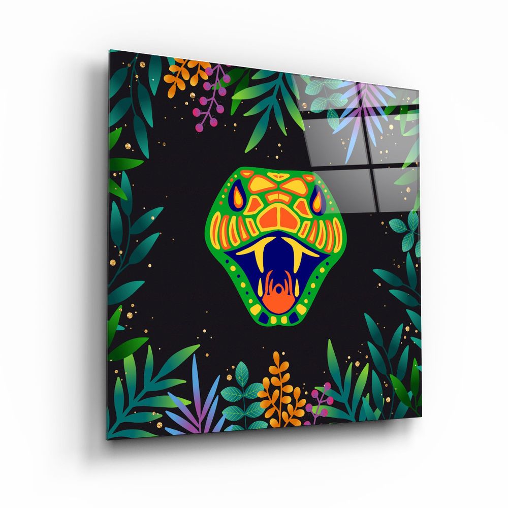 Autres décorations murales - Animal Republic-SnakeDesigners Collection Décoration murale en verre 80CMX80CM - ARTDESIGNA