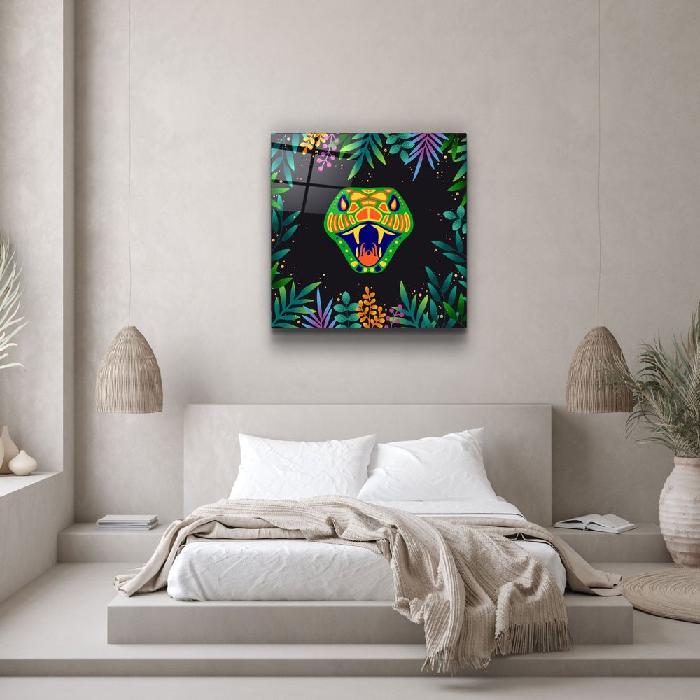 Autres décorations murales - Animal Republic-SnakeDesigners Collection Décoration murale en verre 80CMX80CM - ARTDESIGNA