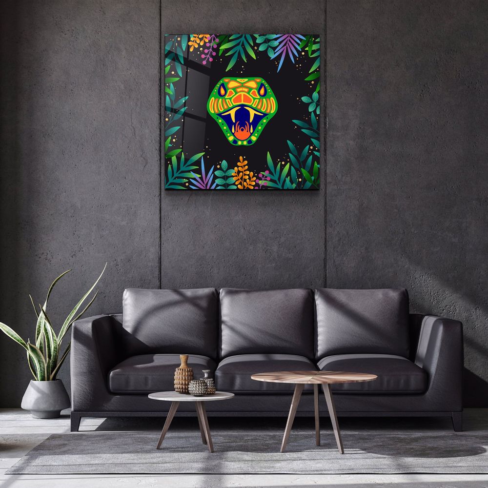 Autres décorations murales - Animal Republic-SnakeDesigners Collection Décoration murale en verre 80CMX80CM - ARTDESIGNA