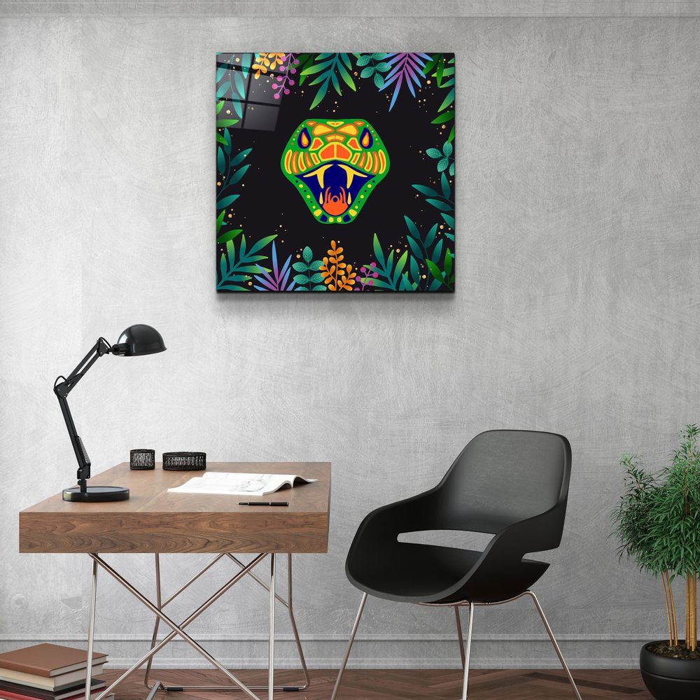 Autres décorations murales - Animal Republic-SnakeDesigners Collection Décoration murale en verre 80CMX80CM - ARTDESIGNA