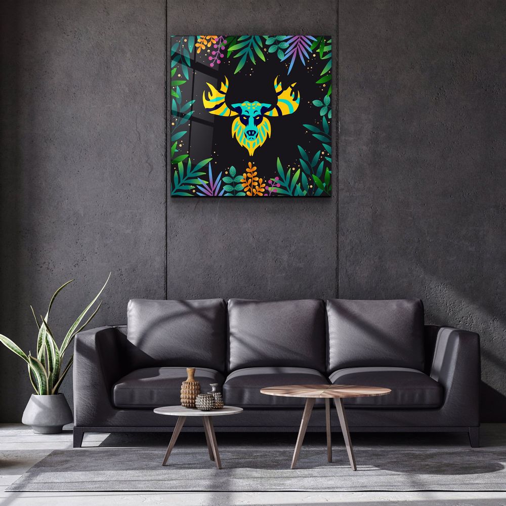 Other wall decoration - Animal Republic-DeerDesigners Collection Glass Wall Art 80CMX80CM - ARTDESIGNA