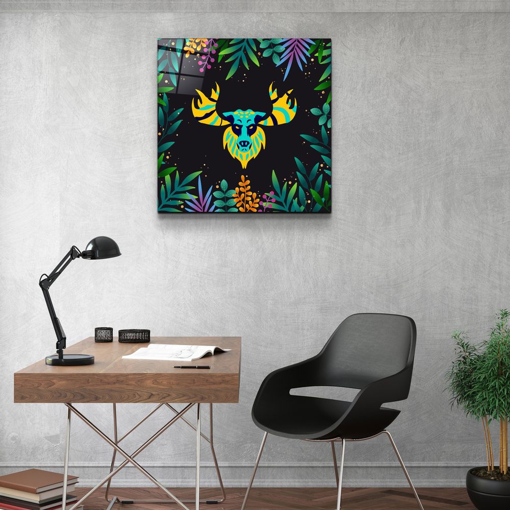 Other wall decoration - Animal Republic-DeerDesigners Collection Glass Wall Art 80CMX80CM - ARTDESIGNA