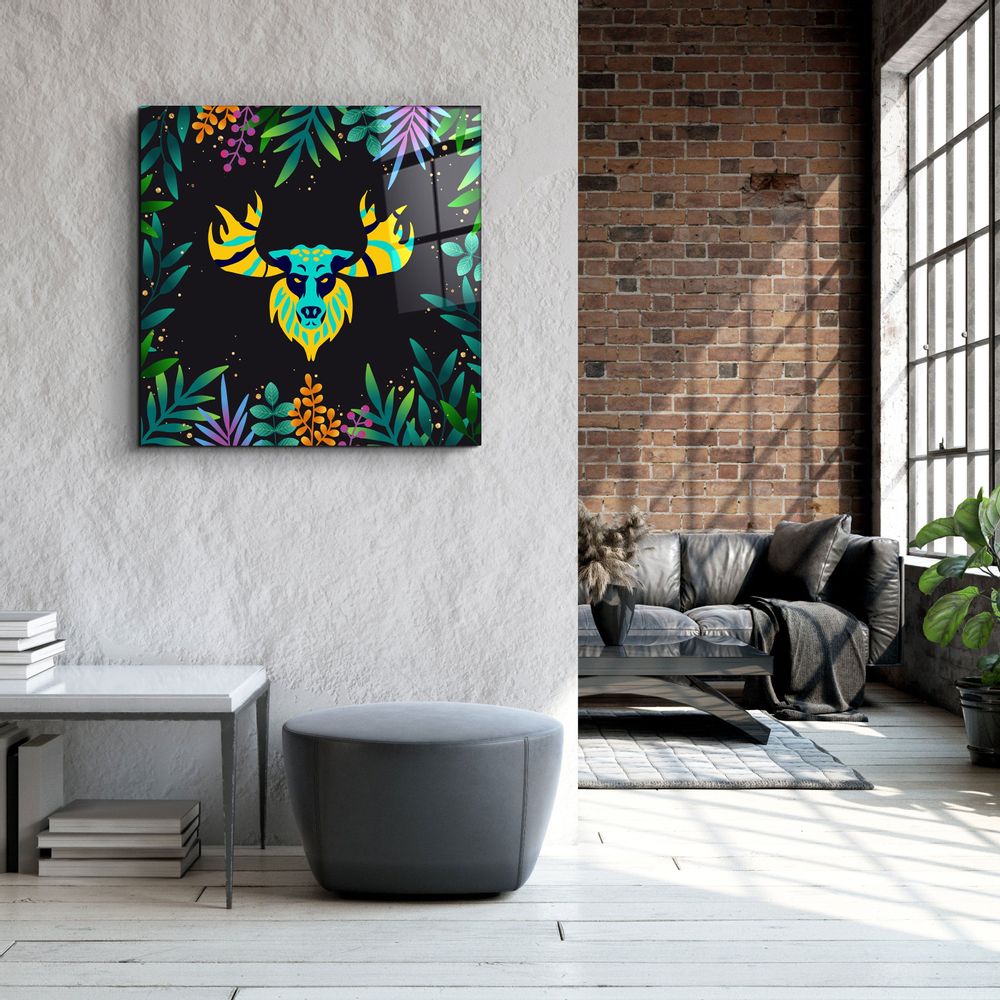 Other wall decoration - Animal Republic-DeerDesigners Collection Glass Wall Art 80CMX80CM - ARTDESIGNA
