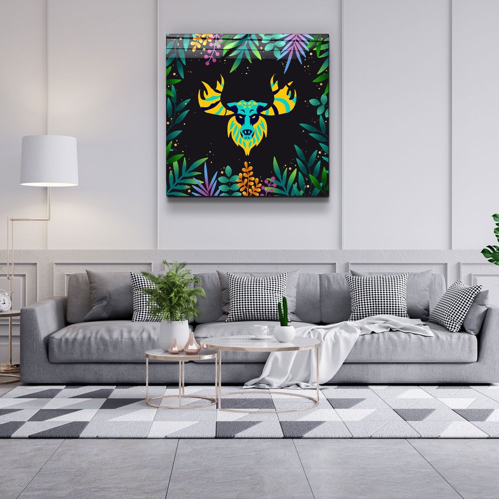 Other wall decoration - Animal Republic-DeerDesigners Collection Glass Wall Art 80CMX80CM - ARTDESIGNA