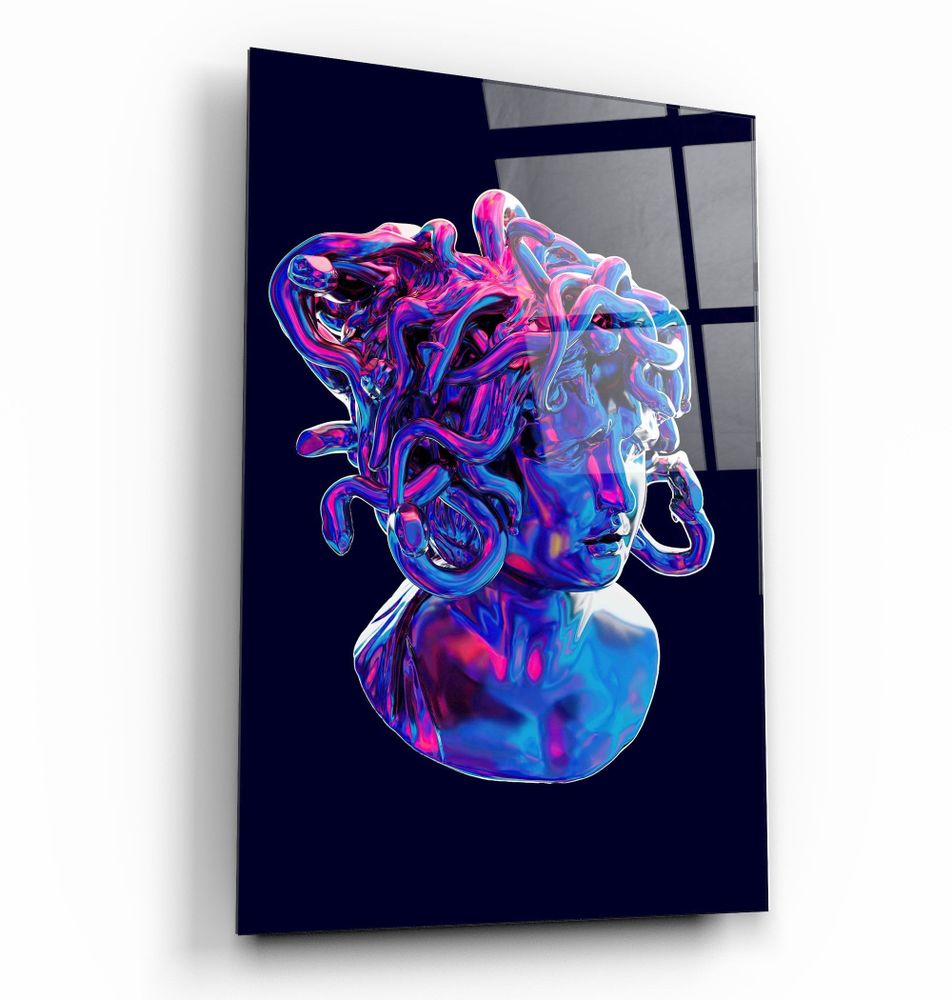 Autres décorations murales - Art mural en verre de la collection Medusa Designer 110CMx70CM - ARTDESIGNA