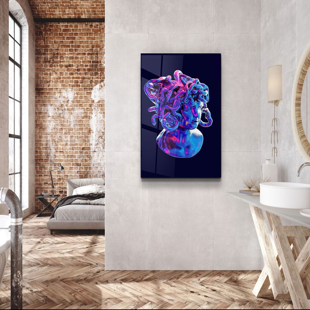 Autres décorations murales - Art mural en verre de la collection Medusa Designer 110CMx70CM - ARTDESIGNA