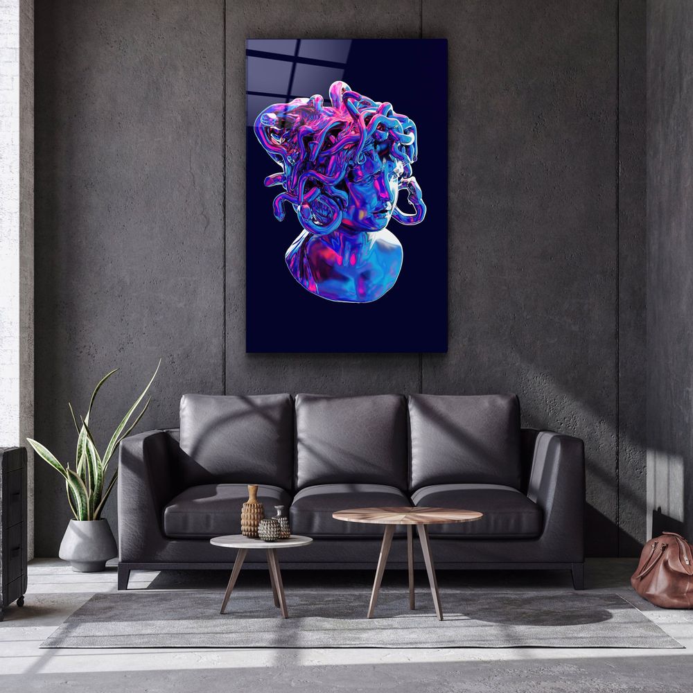 Autres décorations murales - Art mural en verre de la collection Medusa Designer 110CMx70CM - ARTDESIGNA