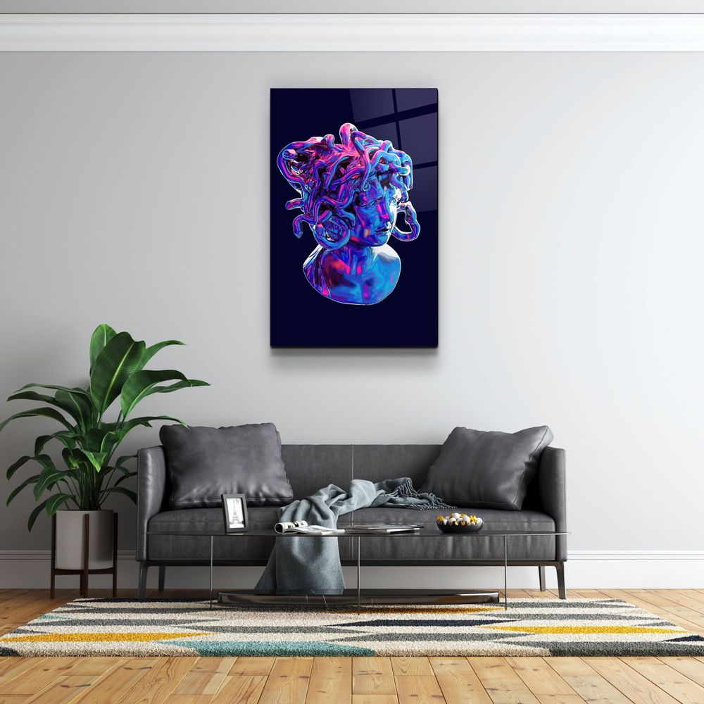 Autres décorations murales - Art mural en verre de la collection Medusa Designer 110CMx70CM - ARTDESIGNA