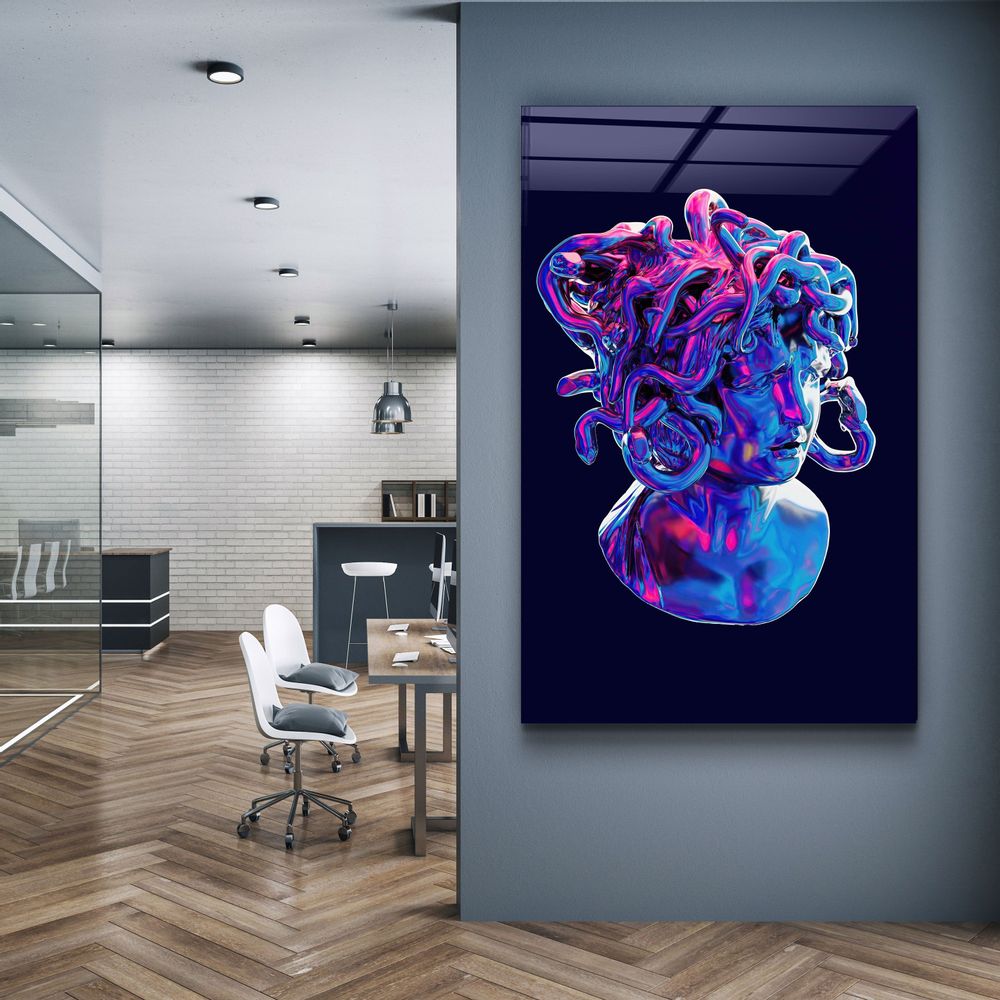 Autres décorations murales - Art mural en verre de la collection Medusa Designer 110CMx70CM - ARTDESIGNA