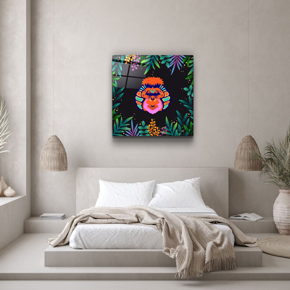 Autres décorations murales - Art mural en verre de la collection Orangutan Designer d'Animal Republic 80CMX80CM - ARTDESIGNA