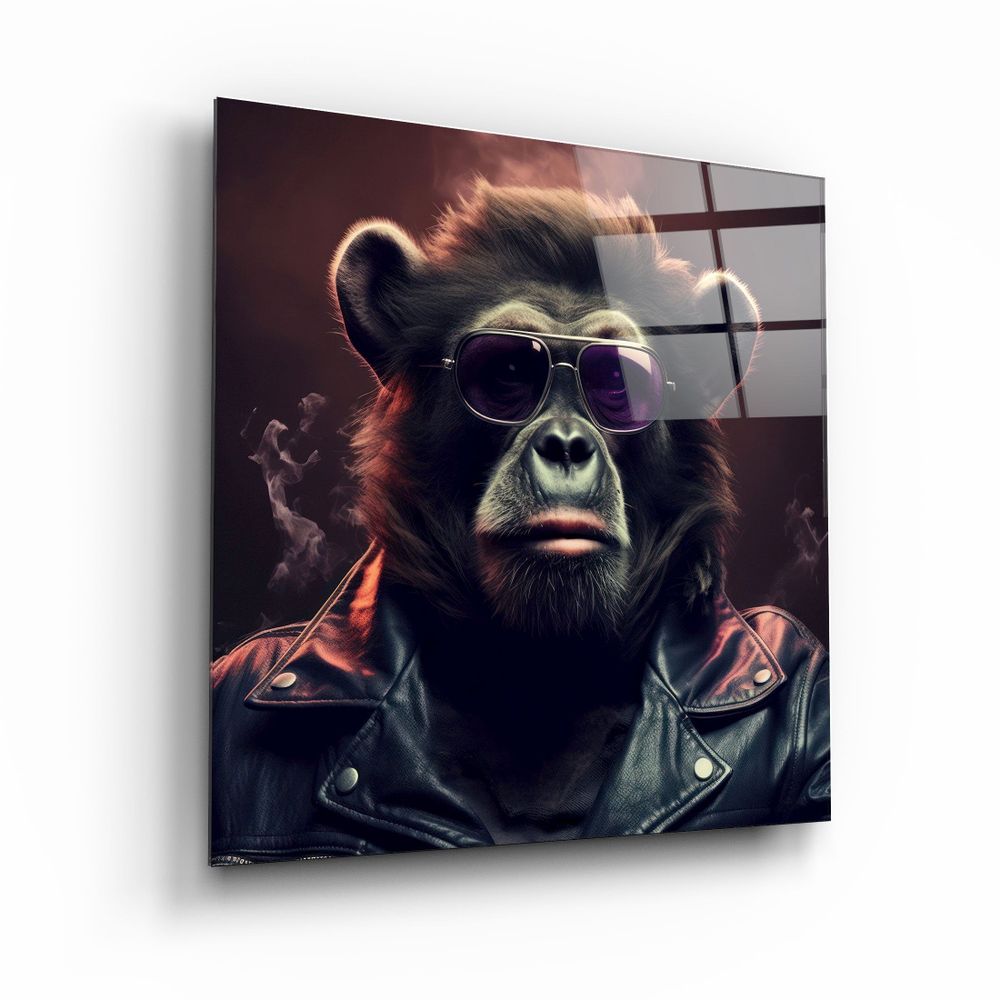 Other wall decoration - Bear Monkey Designers Collection Glass Wall Art 80CMX80CM - ARTDESIGNA