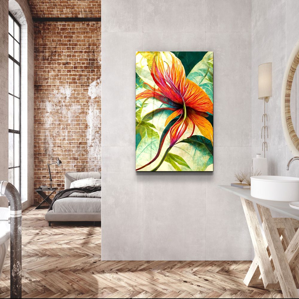 Autres décorations murales - Art mural en verre de la collection Flowers of Secret Garden Designers 110CMx70CM - ARTDESIGNA
